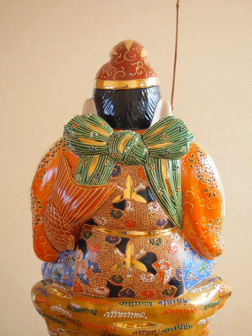 七福神像 陶器製 九谷焼　裏刺繍付き 九谷焼 7号七福神 盛（台付） 九谷焼マルヨネ 陶芸窯和陶房
