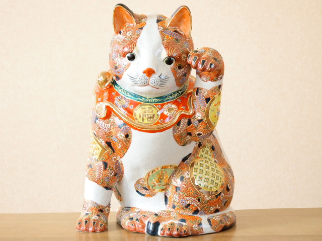 希少品 九谷焼 九谷陶幸 打出の小槌 白蛇 縁起物 松竹梅 陶器 置物 乗