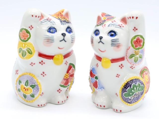 3号招猫 下絵イッチン盛吉祥文 下野邦子