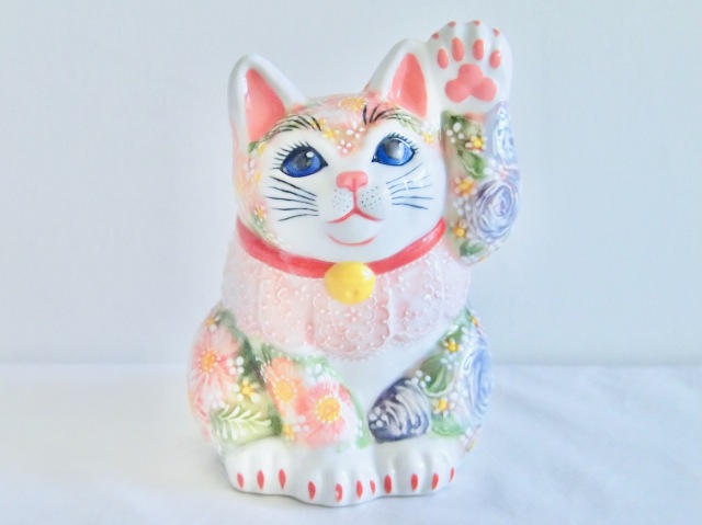 5.7号前垂れ招猫　下絵イッチン華盛　下野邦子