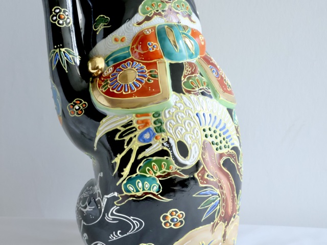 10号小判招猫　黒地盛達磨 マルヨネ陶幸 maruyone