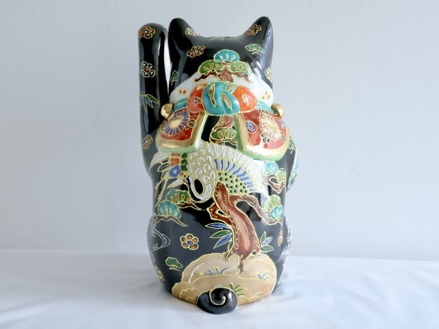 10号小判招猫　黒地盛達磨 マルヨネ陶幸 maruyone