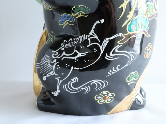 10号小判招猫　黒地盛達磨 マルヨネ陶幸 maruyone