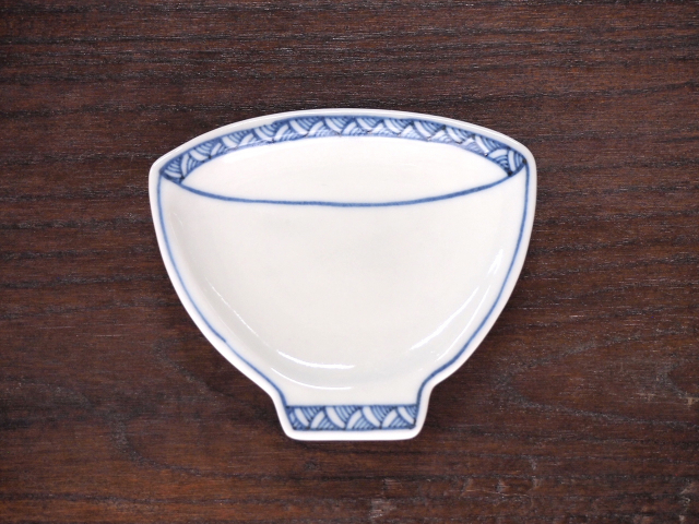 豆皿 飯碗 染付渕小紋 /小皿 豆皿 吉祥紋古典絵変り/九谷焼 和陶房/幅9.6×奥8.3×高1.2cm