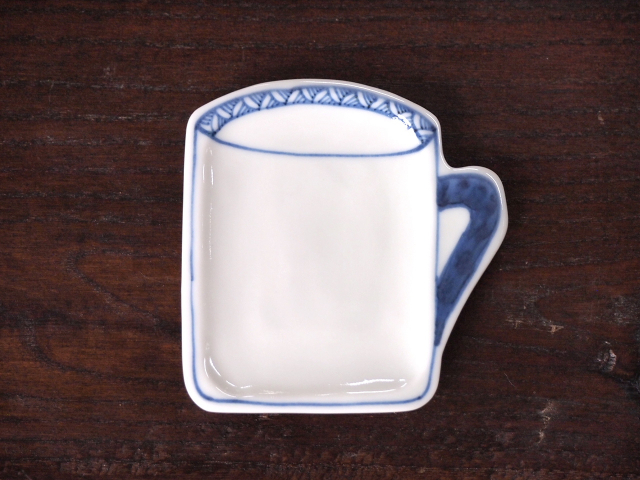 豆皿 カップ 染付渕小紋 /小皿 豆皿 吉祥紋古典絵変り/九谷焼 和陶房/幅8.7×奥9×高1.2cm