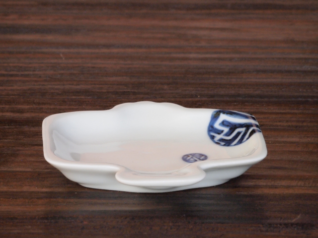 豆皿 小槌 染付丸紋 /小皿 豆皿 吉祥紋古典絵変り/九谷焼 和陶房/幅8×奥7.8×高1.2cm