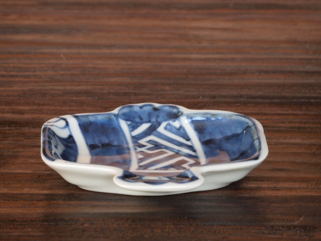 豆皿 小槌 染付小槌 /小皿 豆皿 吉祥紋古典絵変り/九谷焼 和陶房/幅8×奥7.8×高1.2cm