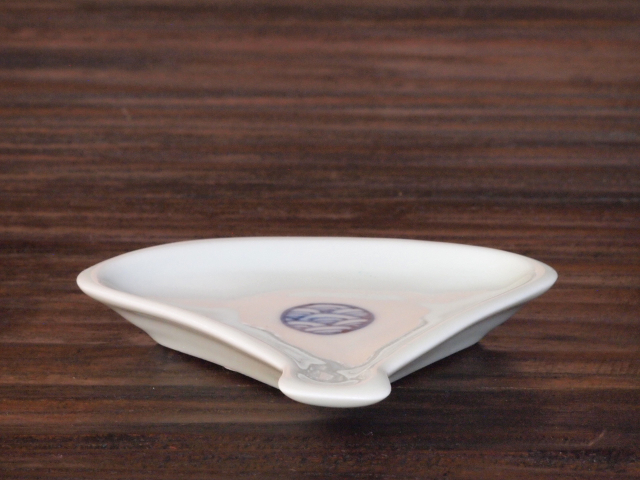 豆皿 扇 染付丸紋 /小皿 豆皿 吉祥紋古典絵変り/九谷焼 和陶房/幅8.8×奥7.7×高1.2cm